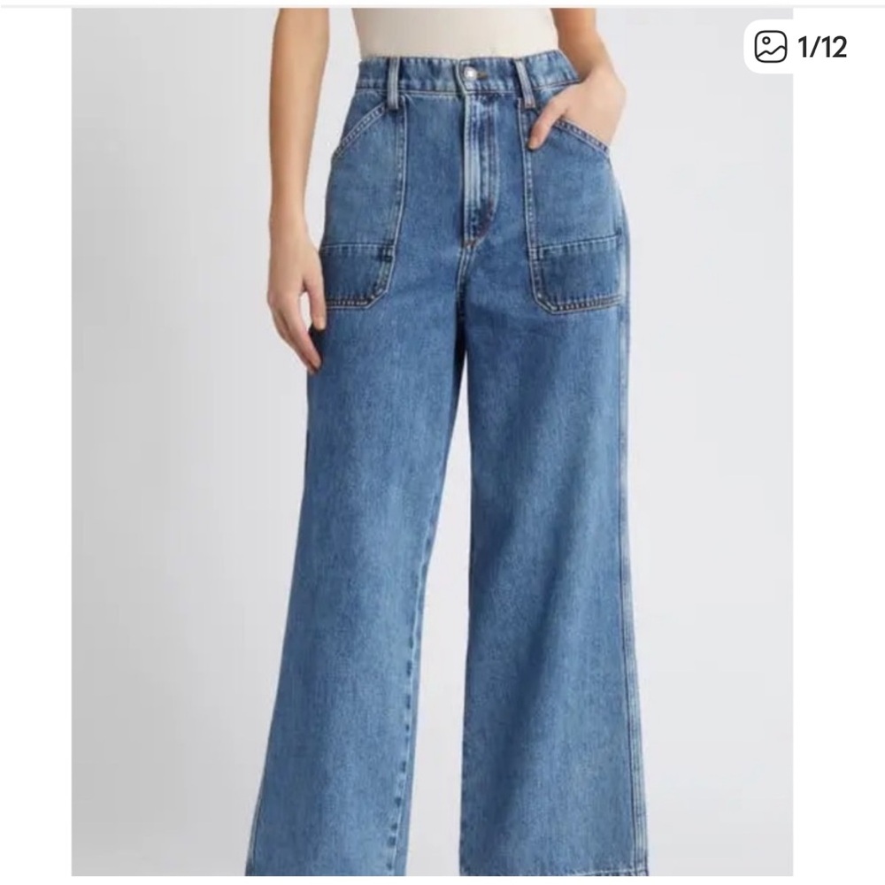 Favorite Daughter Mischa untility Denim Wide-Leg Jeans size 29